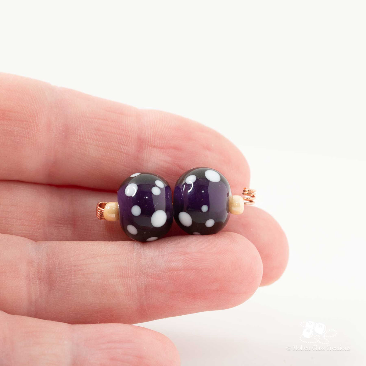 Violet Dot Bead Set