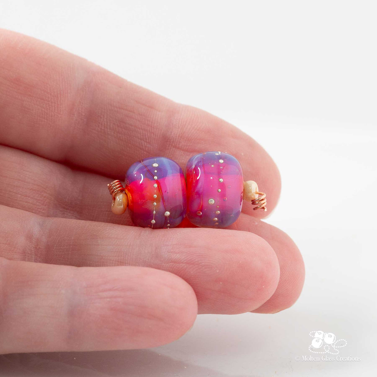 Hot Pink  &amp; Silver Bead Set