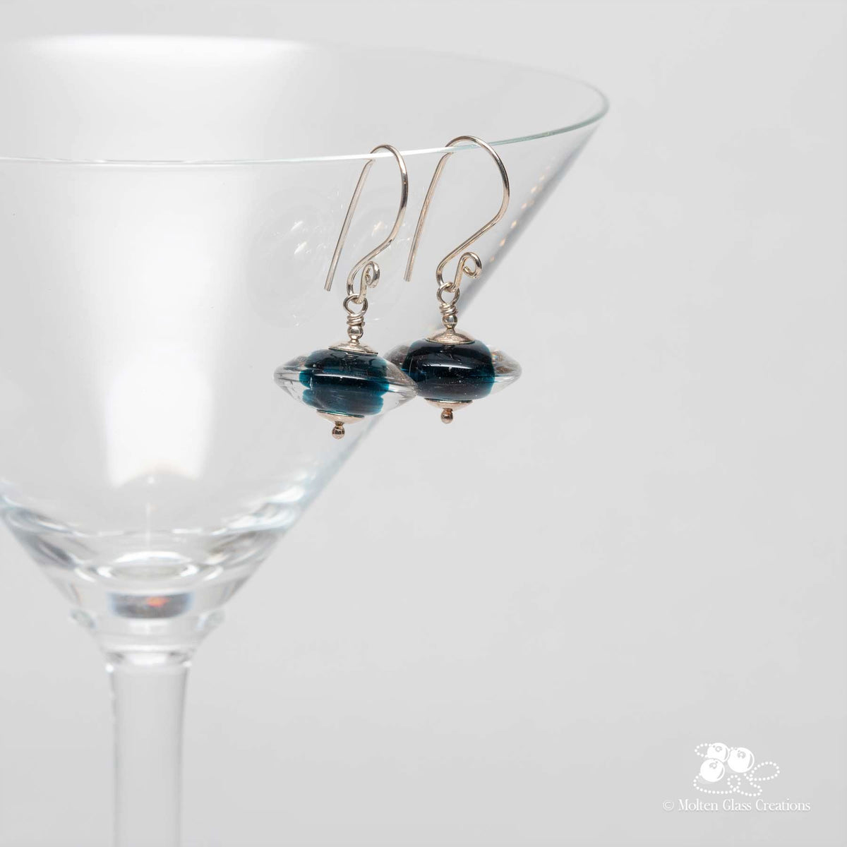 LP Teal Gemtone Disc Earrings