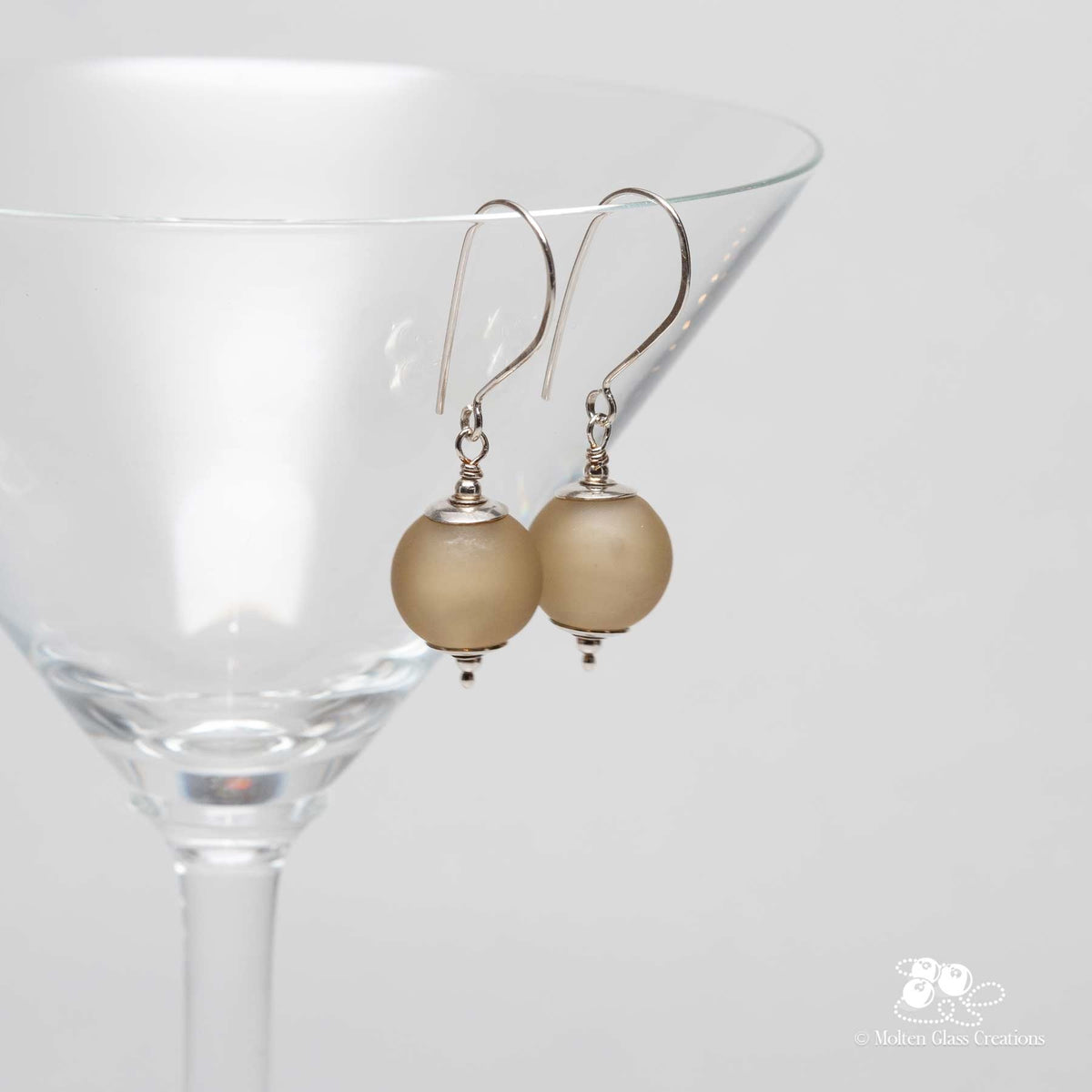 Etched Light Brown Drop Earrings