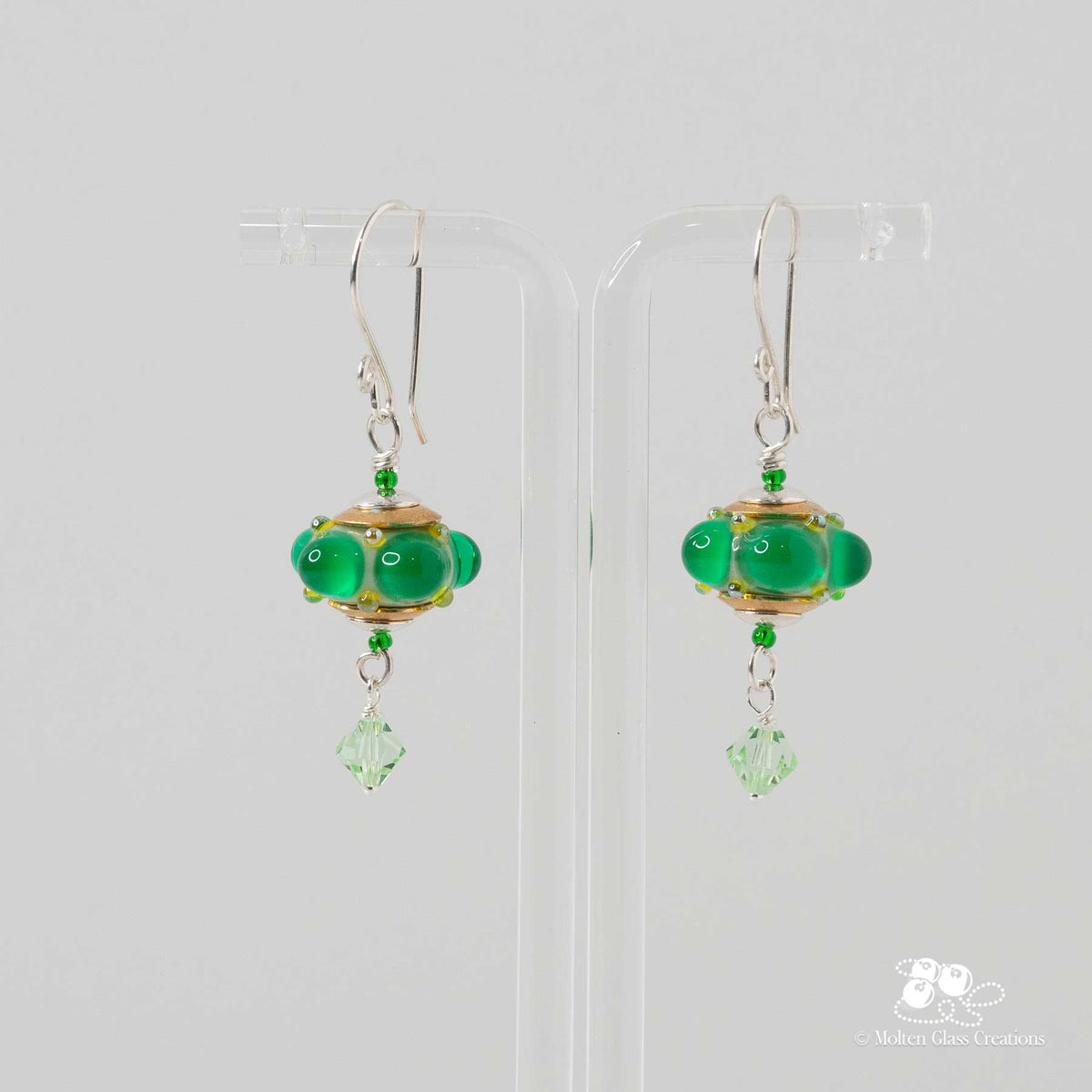 Playful Green Dot Earrings