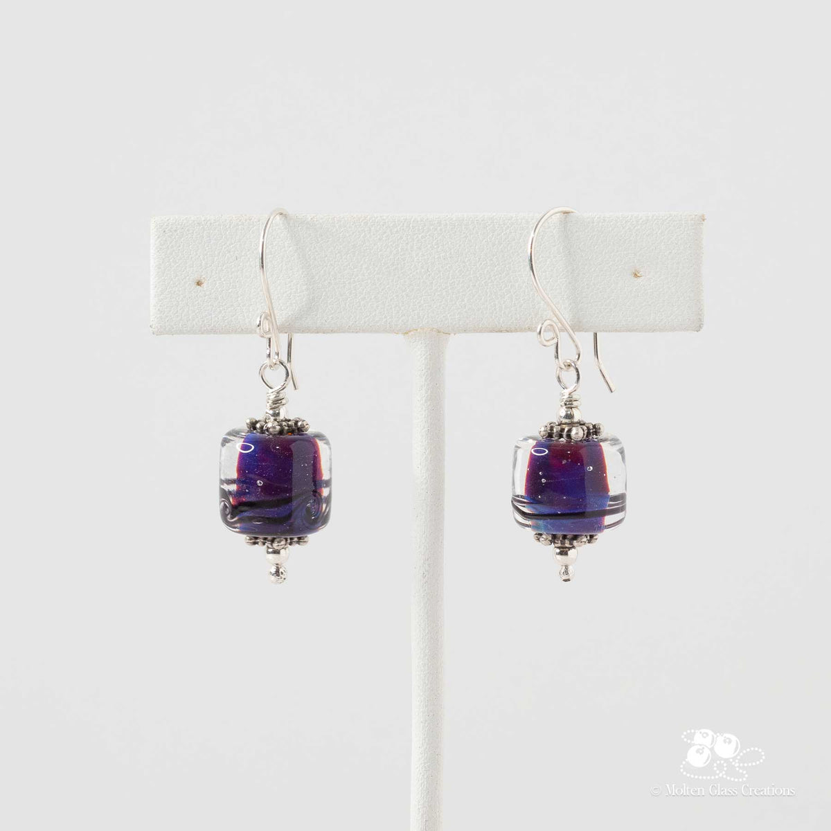 Bluish Purple Barrel Earrings