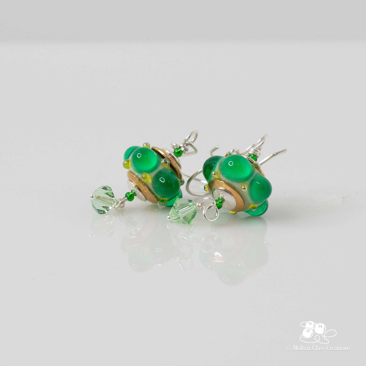 Playful Green Dot Earrings