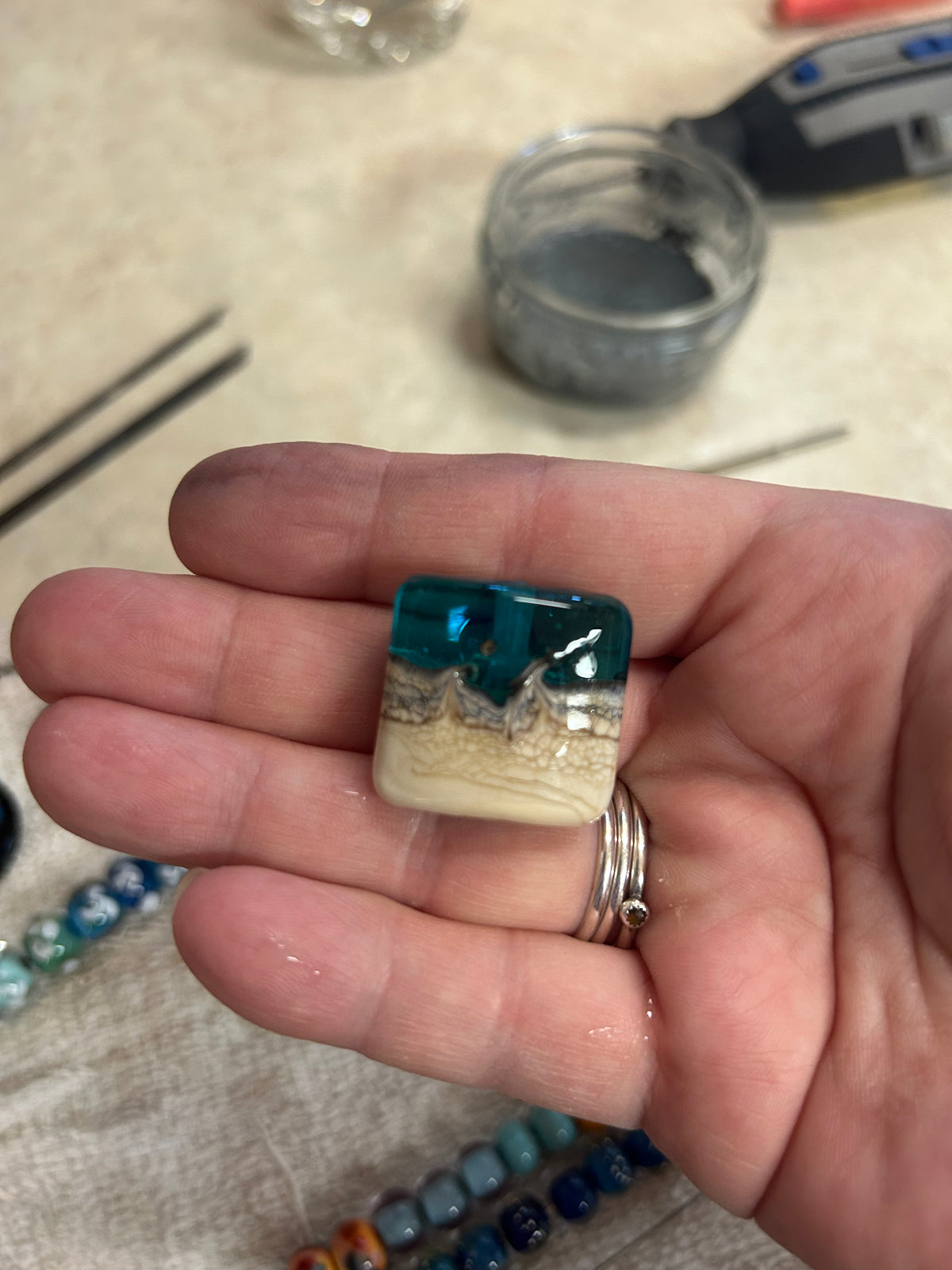 Tide’s Edge Square Focal Bead