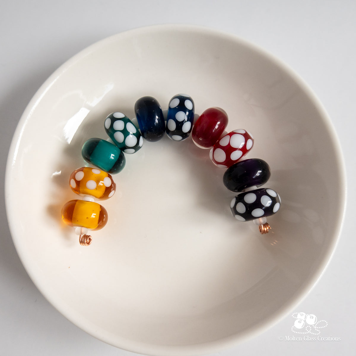 Dotted & Plain Glass Bead Set