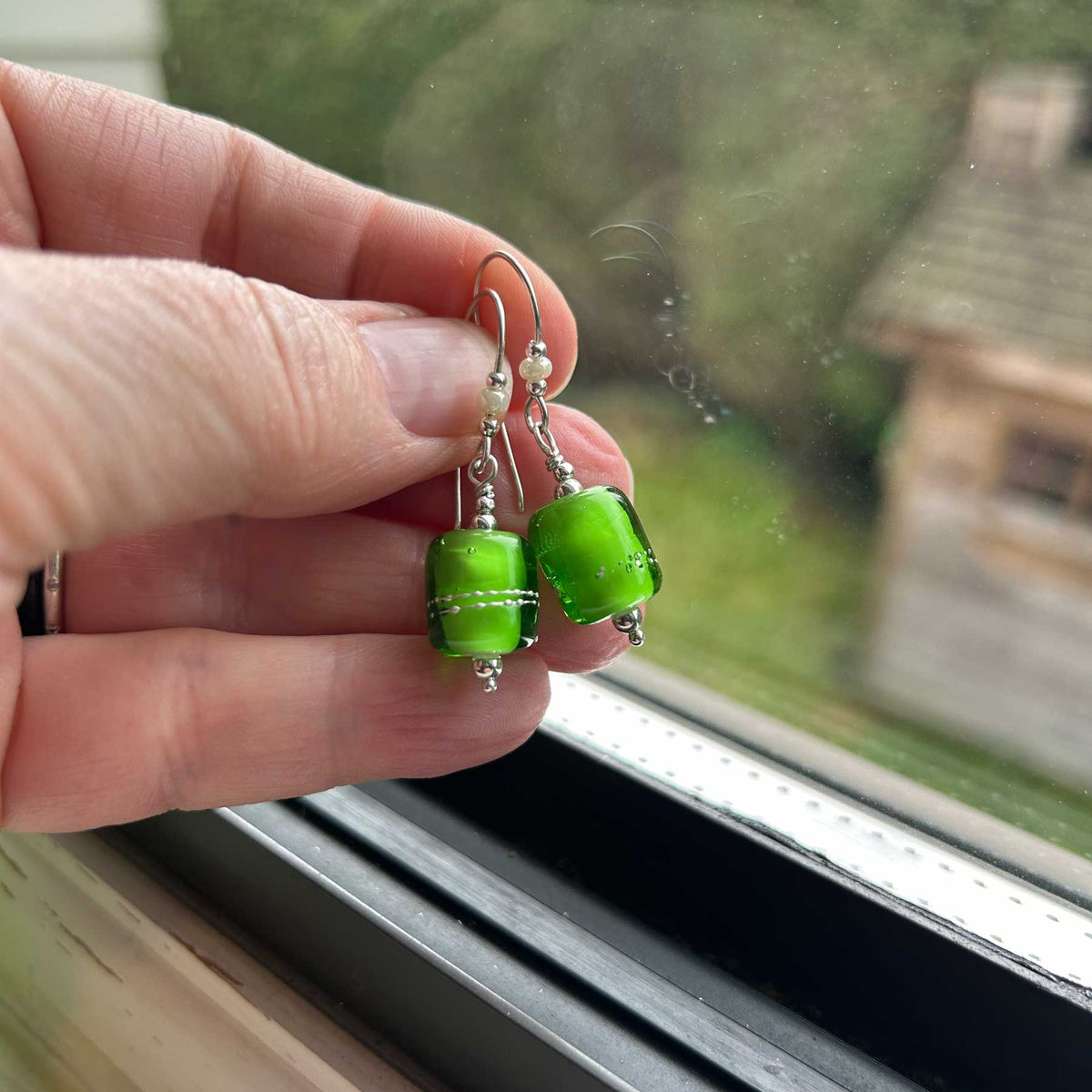 Spring Essence Earrings - Grass Green