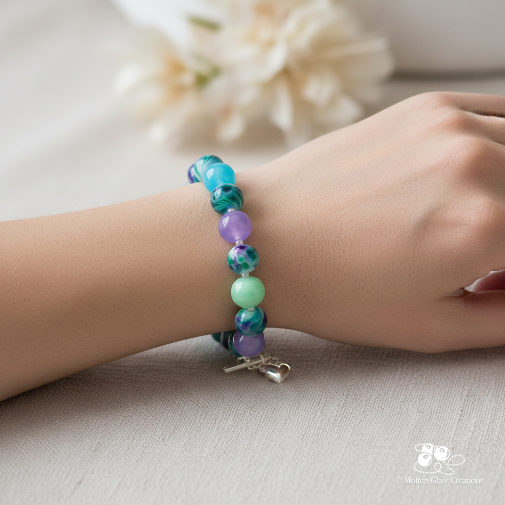 Lifestyle image of Serenity Bracelet on woman's wrist