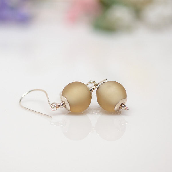 Etched Light Brown Drop Earrings