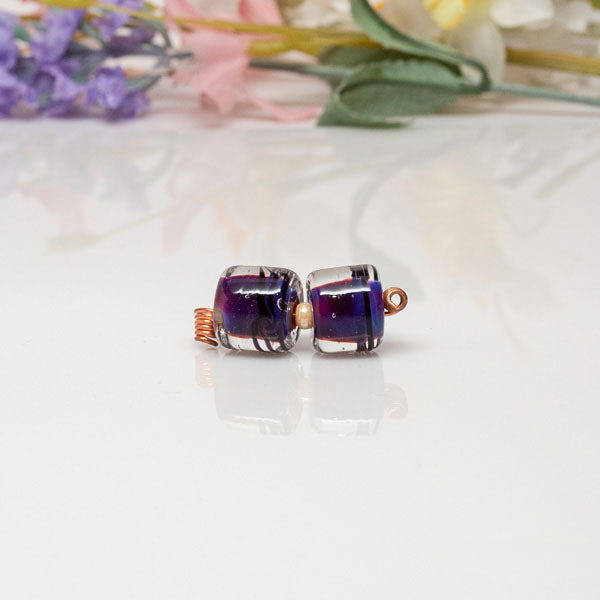 PURPLE BARREL BEAD SET