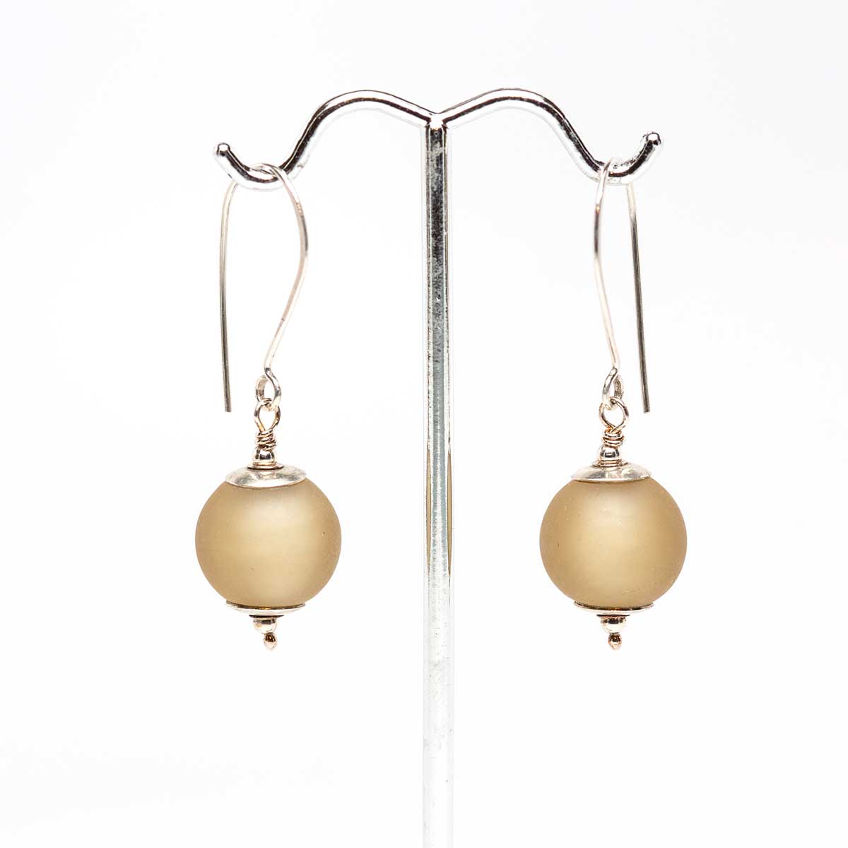 Etched Light Brown Drop Earrings