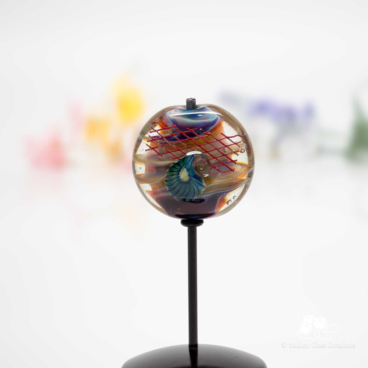 Focal Bead - DH Pink Swirl 3