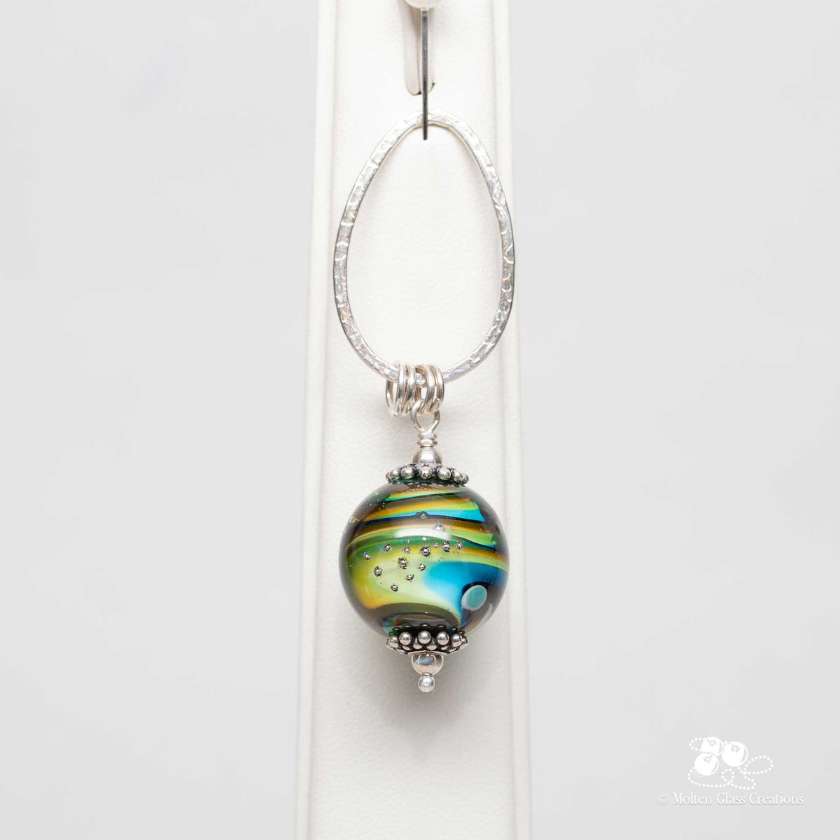 Multicolor Marble with Silver Bail
