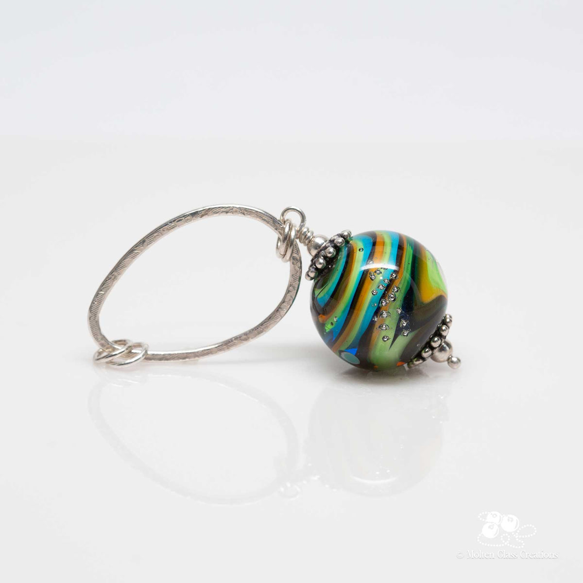 Multicolor Marble with Silver Bail