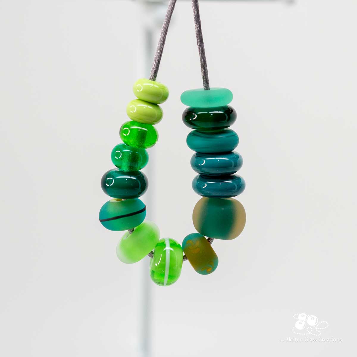 Bead Bundle - Green - Molten Glass Creations