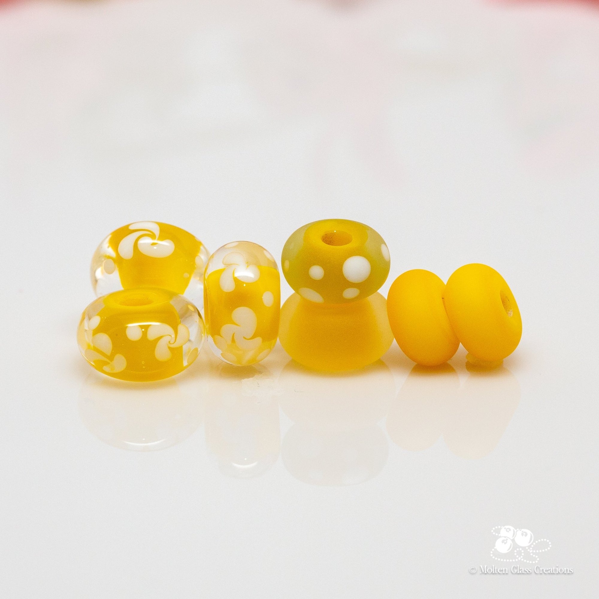 Bead Bundle - Yellow - Molten Glass Creations