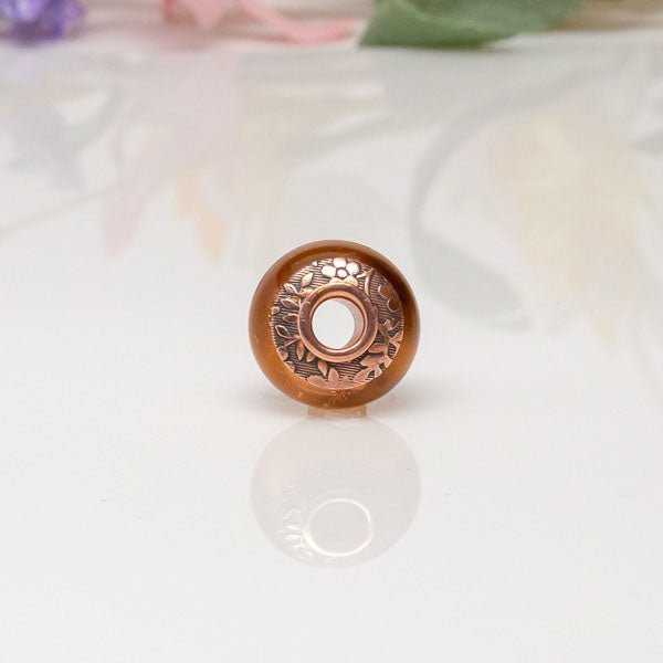 Big Hole Bead - Peach/Copper - Molten Glass Creations