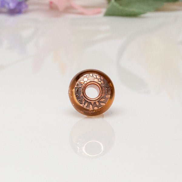 Big Hole Bead - Peach/Copper - Molten Glass Creations
