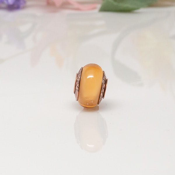 Big Hole Bead - Peach/Copper - Molten Glass Creations