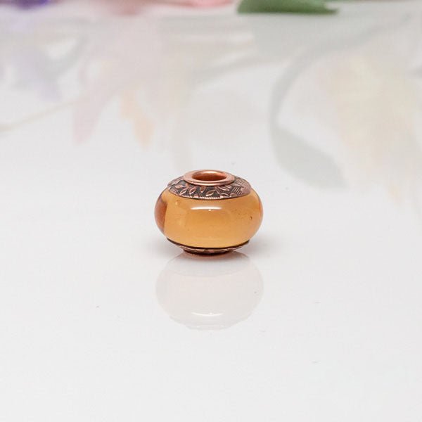 Big Hole Bead - Peach/Copper - Molten Glass Creations