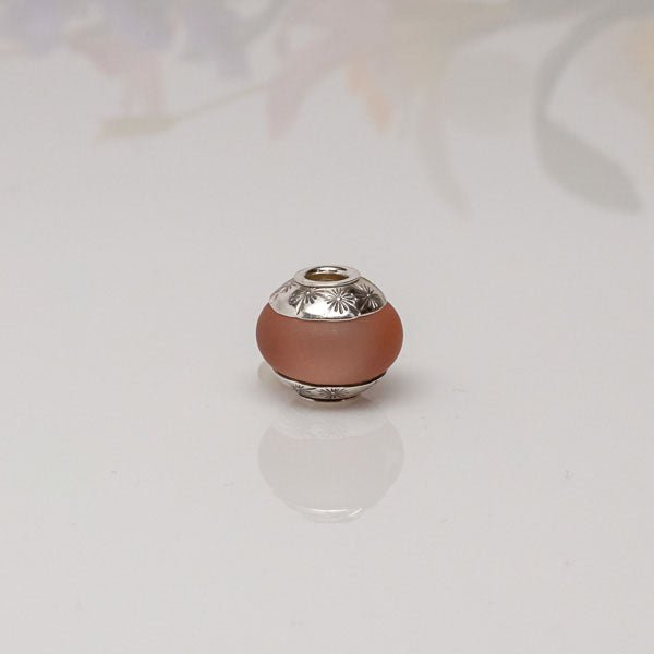 Big Hole Bead - Peach/Starburst - Molten Glass Creations