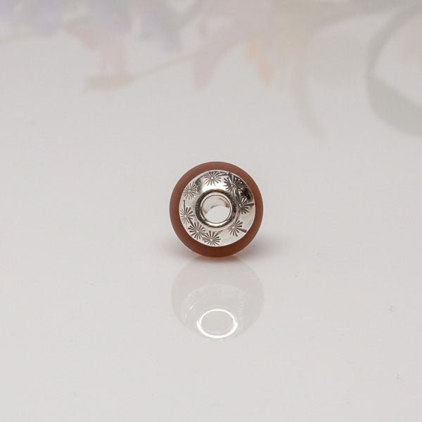 Big Hole Bead - Peach/Starburst - Molten Glass Creations