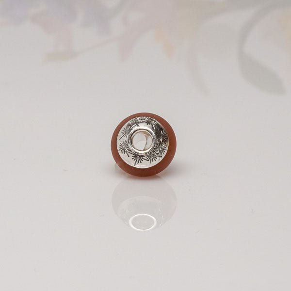 Big Hole Bead - Peach/Starburst - Molten Glass Creations