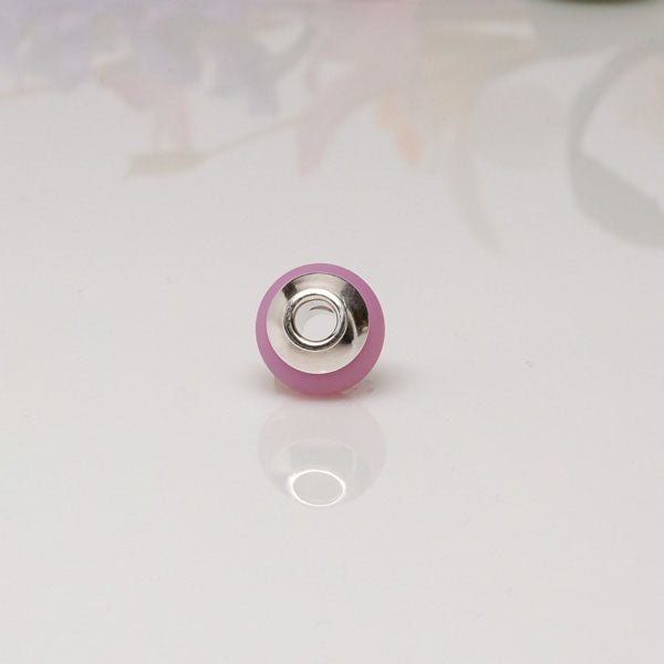 Big Hole Bead - Pink/SS - Molten Glass Creations