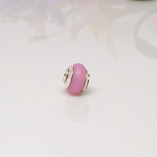 Big Hole Bead - Pink/SS - Molten Glass Creations
