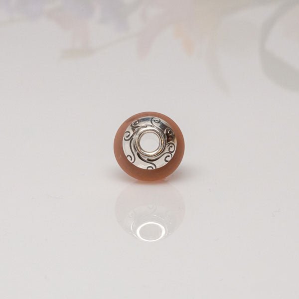 Big Hole Bead - Pink/Swirls - Molten Glass Creations