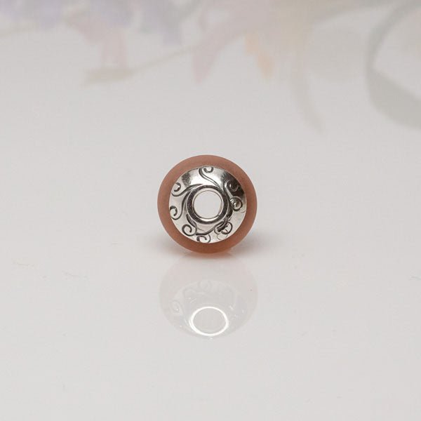 Big Hole Bead - Pink/Swirls - Molten Glass Creations