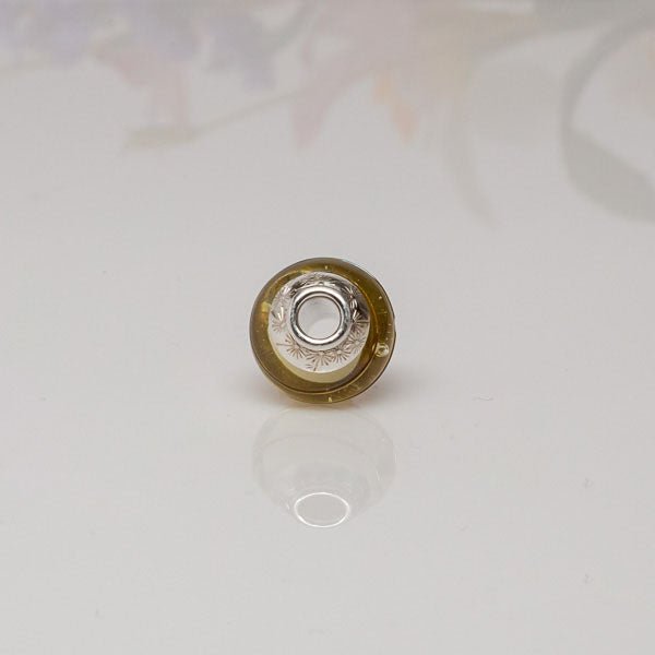 Big Hole Bead - Yellow/Starburst - Molten Glass Creations