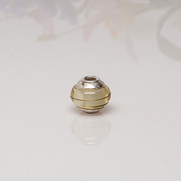 Big Hole Bead - Yellow/Starburst - Molten Glass Creations