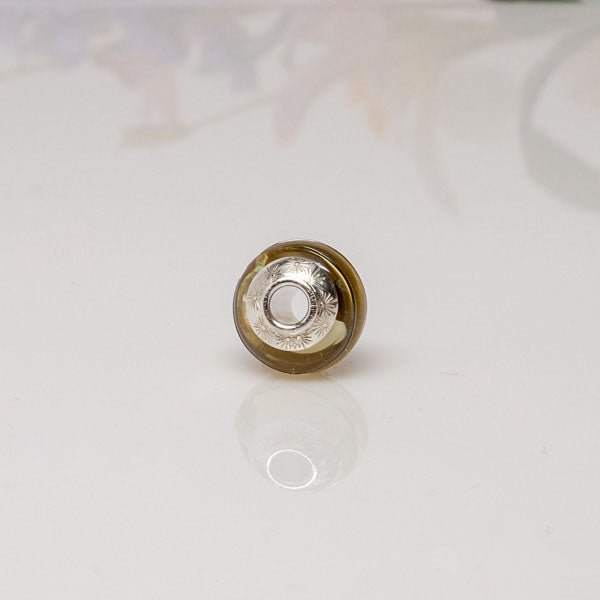 Big Hole Bead - Yellow/Starburst - Molten Glass Creations