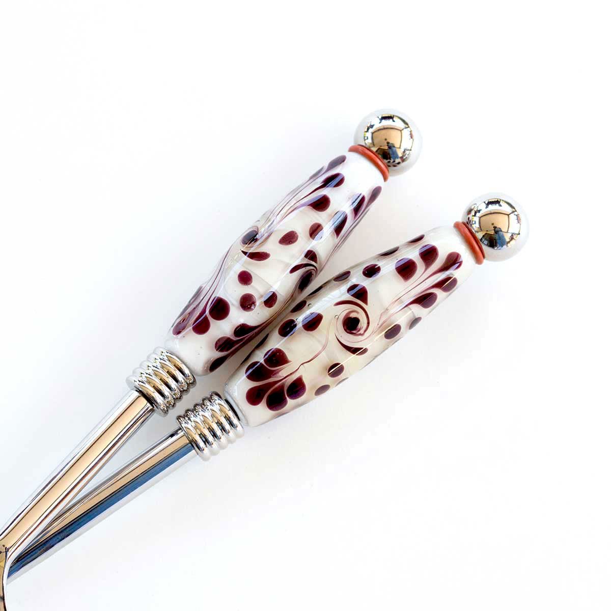 Cake Serving Set - Retro Pattern - Molten Glass Creations