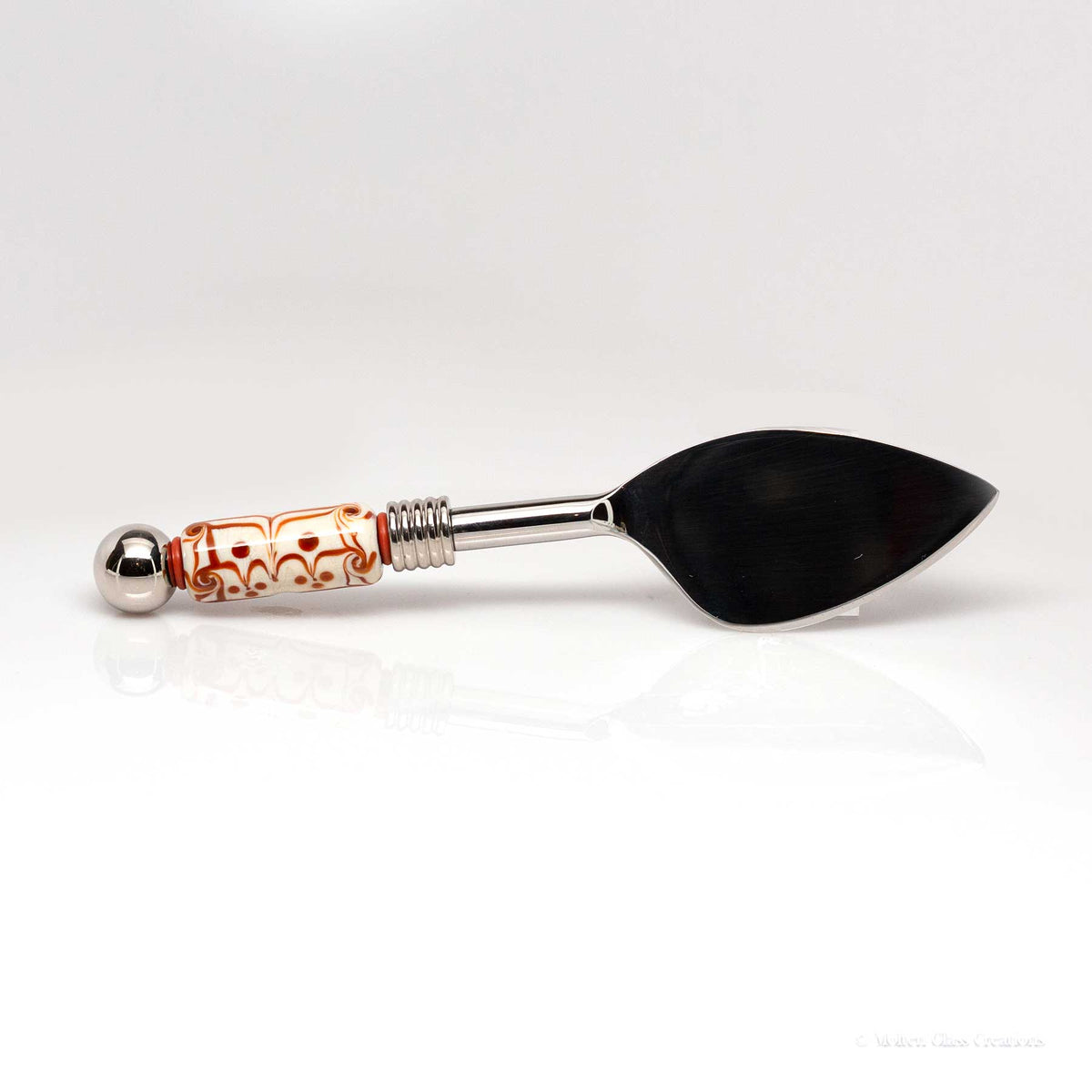 Cheese Knife - Amber Ivory Tube Bead - Molten Glass Creations