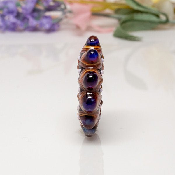 Dream Catcher Focal Bead - Purple/Amber - Molten Glass Creations