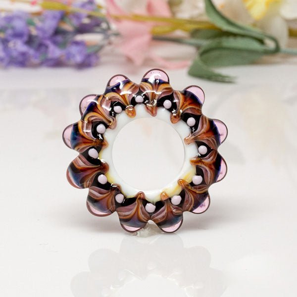 Dream Catcher Focal Bead - Purple/Amber - Molten Glass Creations