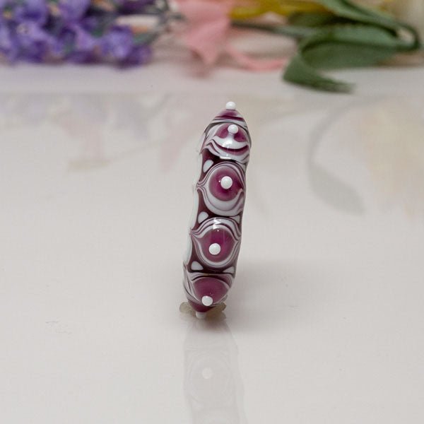 Dream Catcher Focal Bead - Purple/White - Molten Glass Creations
