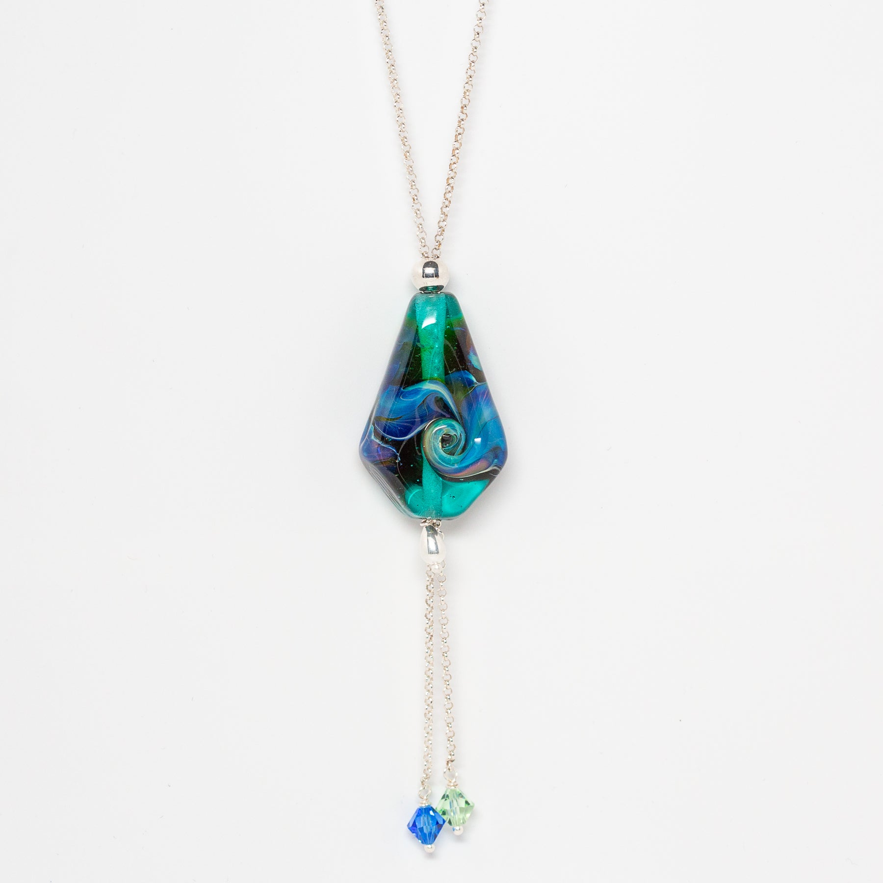 Fly a Kite - Teal & Purple Necklace - Molten Glass Creations