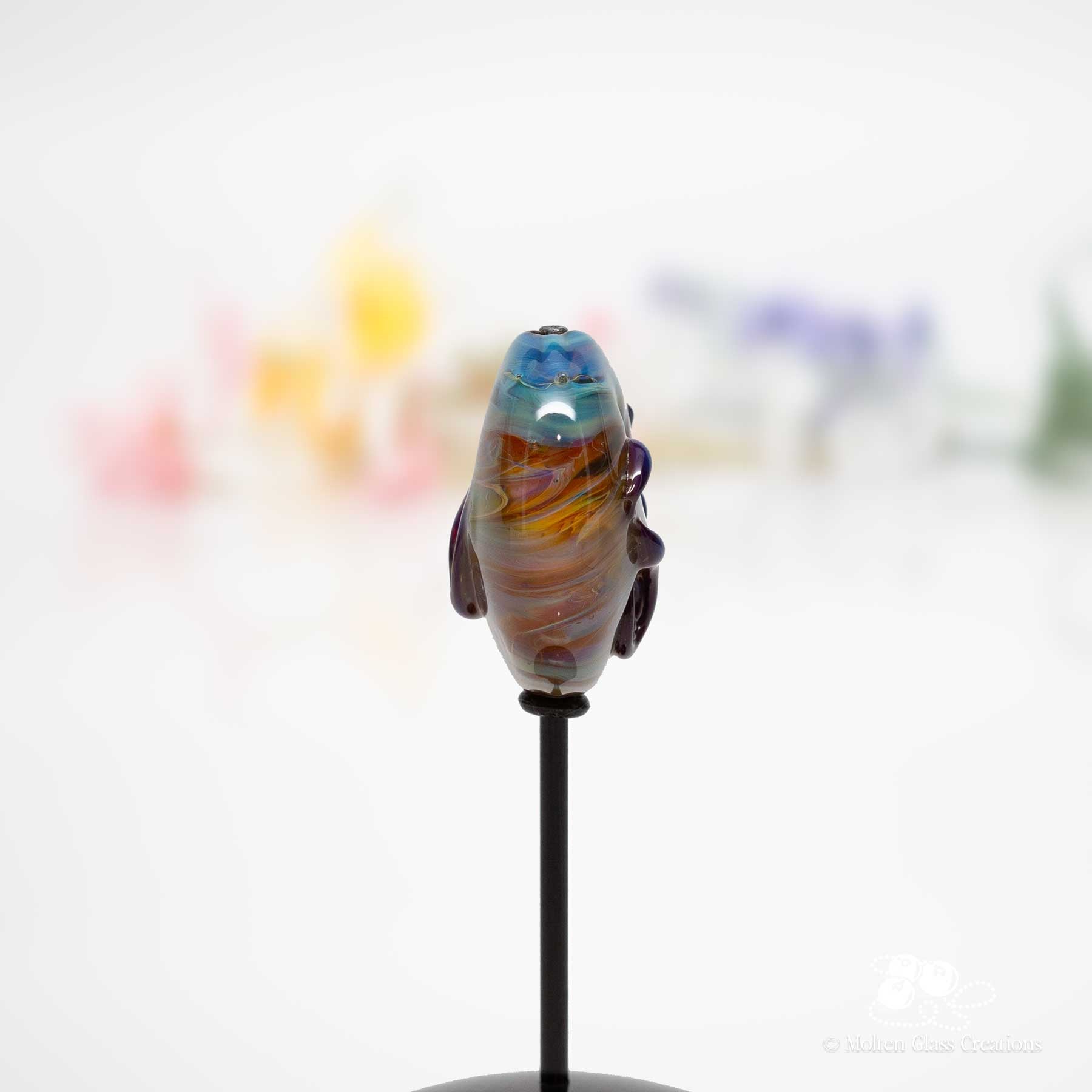 Focal Bead - Multicolor Swirls - Molten Glass Creations