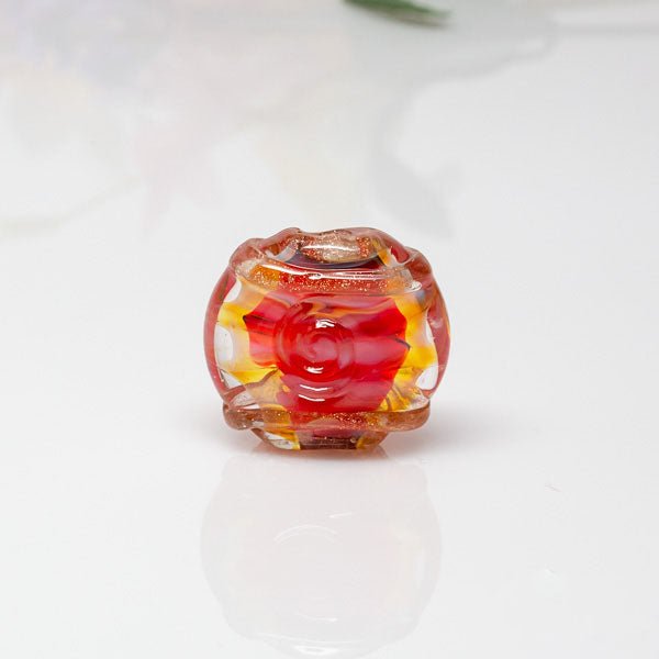 Focal Bead - Pink Swirl - Molten Glass Creations