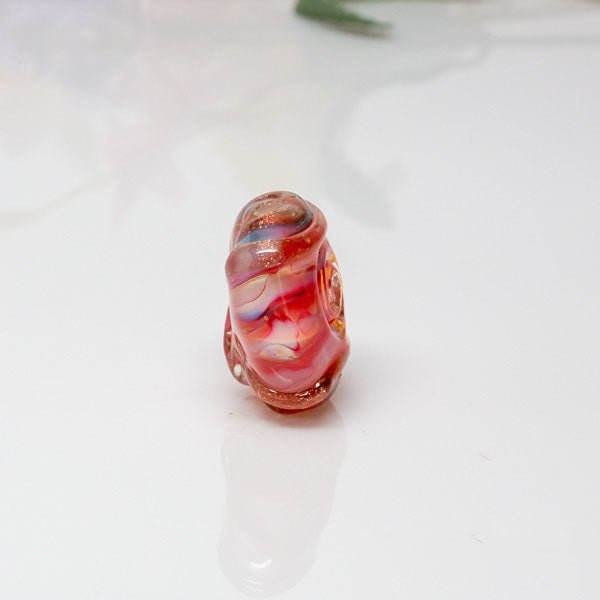 Focal Bead - Pink Swirl - Molten Glass Creations