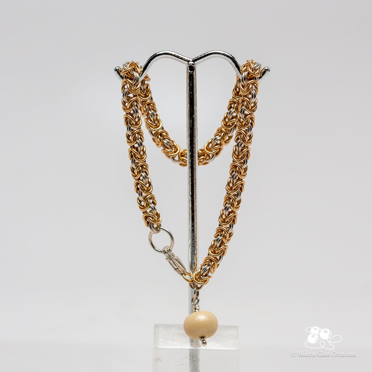 Gold &amp; Silver Byzantine Bracelet - Molten Glass Creations
