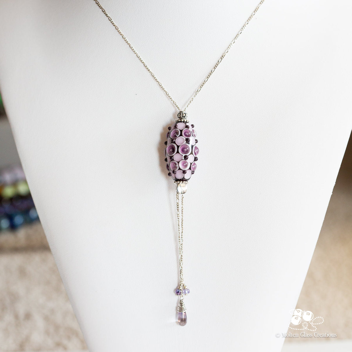 Purple Bubble Necklace - Molten Glass Creations