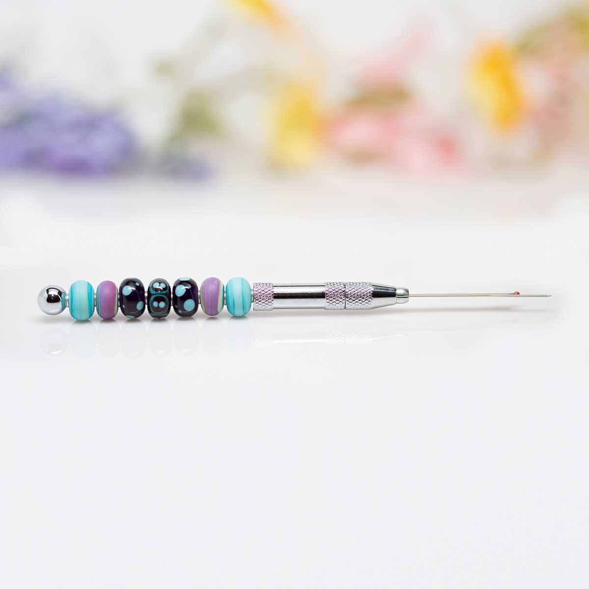 Turquoise & Purple Beaded Seam Ripper - Molten Glass Creations