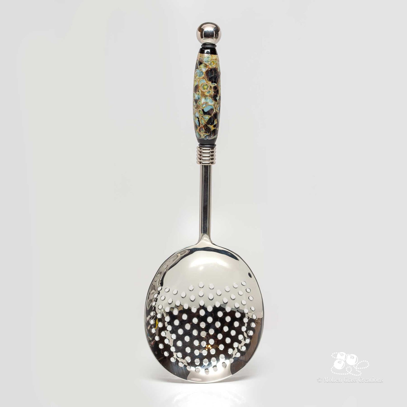 Vegetable Strainer Spoon - Multicolour Bead - Molten Glass Creations