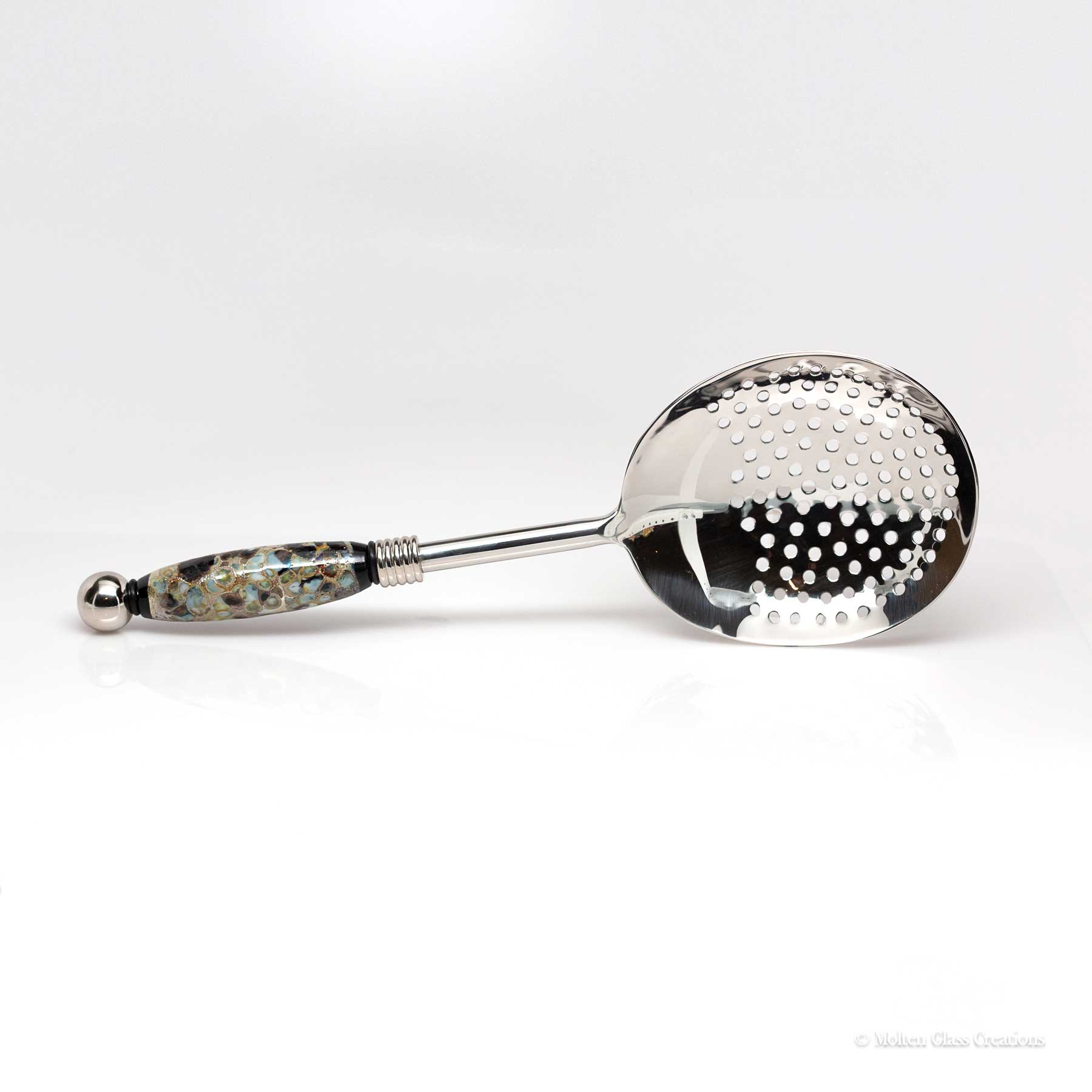 Vegetable Strainer Spoon - Multicolour Bead - Molten Glass Creations