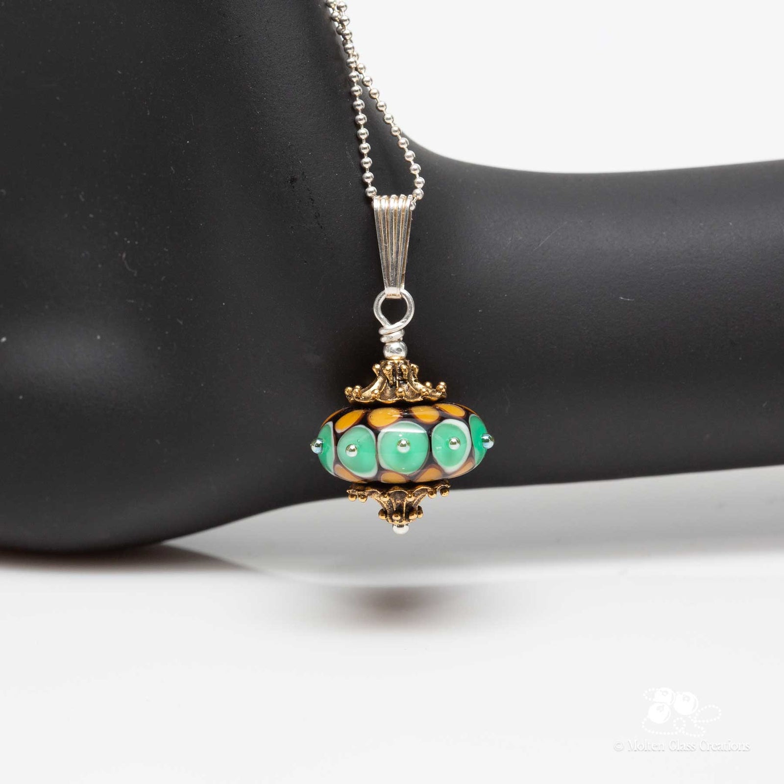 Vintage Teal Delight Necklace - Molten Glass Creations