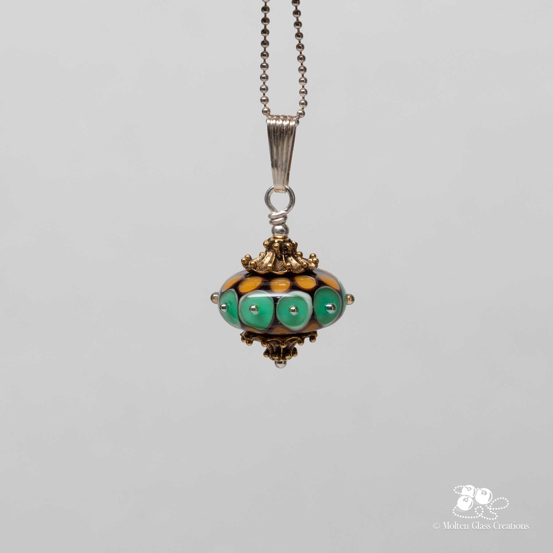 Vintage Teal Delight Necklace - Molten Glass Creations