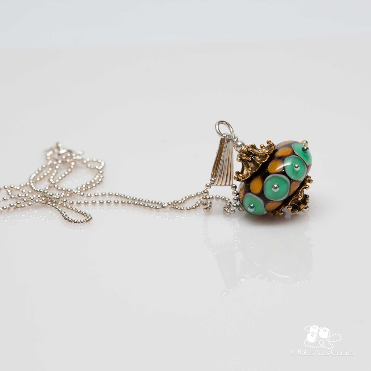 Vintage Teal Delight Necklace - Molten Glass Creations